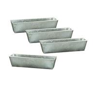Spetebo Lot de 4 jardinières en zinc pour palette européenne - Argenté - Jardinière de balcon
