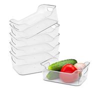 Spetebo Lot de 6 organiseurs de réfrigérateur en plastique transparent 20 x 14 cm