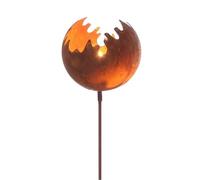 Spetebo Piquet de jardin en métal naturel - Boule de feu - 98 x Ø 15 cm - Grand - Photophore avec piquet - Décoration de jardin