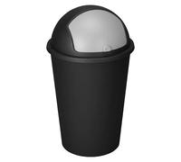 Spetebo Plastique Poubelle pUSH xXL 50 litres en 2 couleurs, Blanc,Gris