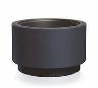 Spetebo Pot de fleurs rond en plastique avec pied - 48 x 30 cm - Pot de fleurs design anthracite avec insert pour plantes - Pot de fleurs de jardin