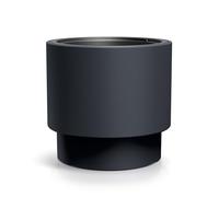 Spetebo Pot de fleurs rond XL en plastique avec pied Anthracite - 47 x 44 | Pot de fleurs design avec insert pour plantes, bac à fleurs, pot de fleurs de jardin