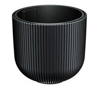 Spetebo Pot de fleurs rond XXL 47 x 38 cm en plastique anthracite avec bac à plantes amovible - Résistant aux intempéries aux UV et au gel - Pot de fleurs moderne pour jardin, terrasse, balcon