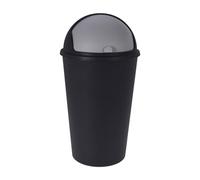 Spetebo - Poubelle XL avec couvercle coulissant noir - 25 l - Poubelle ronde avec couvercle dôme - Seau cosmétique recyclable