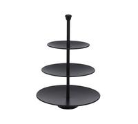 Spetebo Présentoir en métal noir à 3 étages 36 x 25 cm | Plateau de service décoratif en acier inoxydable, 3 étages