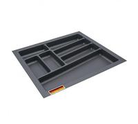 Spetebo Range-couverts multi-usages gris pour tiroirs de cuisine, 48 x 44 cm, système de rangement de tiroirs en plastique, gris ardoise, rangement universel, pour cuisine, bureau, bricolage