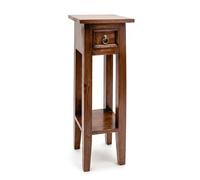 Spetebo Table d'appoint en acajou avec tiroir - 67 x 25 cm - Marron - Vintage - Table de téléphone - Table d'appoint - Tabouret à fleurs - Décoration de téléphone