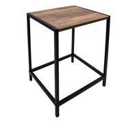 Spetebo Table d'appoint en bois avec structure en métal, noir, 32 x 28 cm | Table basse carrée, plateau aspect bois, table de salon, table décorative, table à fleurs