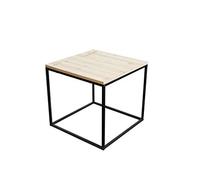 Spetebo Table d'appoint en métal avec plateau en bois - 39 x 39 x 36 cm - Table basse