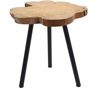 Spetebo Table d'appoint en teck massif - Table basse et table de chevet naturelle