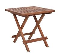 Spetebo Table d'appoint pliable en bois d'eucalyptus naturel huilé - Table de jardin pliable résistante aux intempéries - Petite table de balcon, de terrasse, de camping - Carré FSC - 50 x 50 cm