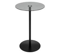 Spetebo Table d'appoint ronde moderne en métal avec plateau en verre - 53 x 35 cm - Élégante table basse au design de table de bistro - Table décorative noire avec pied stable pour salon et décoration