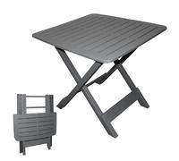 Spetebo Table pliante grise - 72 cm - Table d'appoint de jardin en plastique - Pour camping, festival, jardin