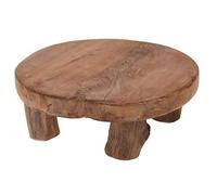Spetebo Tabouret pour Plantes en Teck Véritable - 20 x 7 cm - Petit Décoratif à Fleurs Massif Fabriqué à la Main