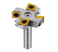 SpeTool Fraise à plan, nickelée, 12 mm, tige 45 mm, diamètre de coupe : 45 mm, pour défonceuse, fraise de surface avec revêtement ATS, plaques réversibles 2 + 2 flûtes, fraise CNC, fraise à bois et