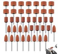 Spetsbst Ensemble de 42 Embouts de Meulage en Corindon, Accessoires de Meulage Dremel pour Tournevis Sans Fil à Tige de 3 mm, pour l'Affûtage des Pierres Précieuses, du Verre, des Métaux et du Bois