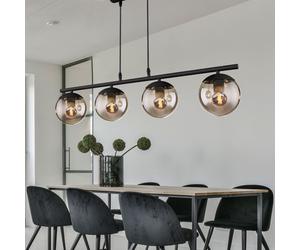 Sphère design plafonnier suspension fumée salon éclairage lampe en verre noir mat