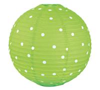 Sphère plafonnier suspension design rockabilly lampe pendule vert blanc pointillé