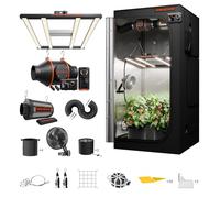 Spider Farmer 90 x 90 x 180 cm G3000 Kit complet avec contrôleur GGS | Lampe LED à spectre complet 300 W, tente de culture Mylar, kit de filtre à charbon actif de 100 mm, ventilateur de régulation
