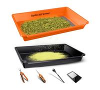 Spider Farmer Kit de plateau de coupe avec tamis à pollen de 150 microns, bac de coupe et accessoires de récolte, tamis à sec - Kit de coupe avec bac collecteur, ciseaux, brosse et loupe pour une