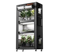 SPIDER FARMER Support pour plantes 2025 avec lampes de culture, étagère à 4 niveaux avec 6 lampes LED à spectre complet de 61 cm et tente de culture, pour semences de légumes, serre de croissance des