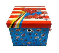 Spider-Man Coffre de Rangement Ottoman Pliable carré avec Couvercle pour Enfants, Repose-Pieds, Peut Supporter Jusqu’à 30 kg