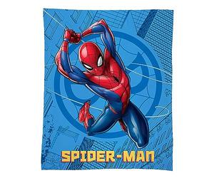 Spiderman Action Plaid Polaire imprimé 125x150 cm | Oeko-TEX | Grand Plaid 125x150 cm Enfant | Bleu