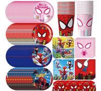 Spiderman décorations de fête d'anniversaire vaisselle papier tasse assiette serviette nappe pour enfants garçons faveur bébé douche événement fournitures 18pcs balloons