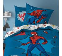 Parure de lit enfant 100% Coton - SPIDERMAN AVENGER - Bleu - 140x200+63x63cm