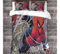 Spiderman Housse De Couette D Imprim¿¿ En Microfibre Avec Movie Parure De Lit, Fermeture ¿¿Clair Et Taie D'oreiller - Literie Pour Enfants Et Adolescent