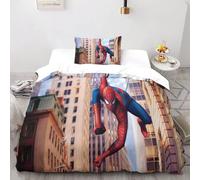 Spiderman Housse De Couette D Imprim¿¿ En Microfibre Avec Movie Parure De Lit, Fermeture ¿¿Clair Et Taie D'oreiller - Linge De Lit Pour Enfants Et Adole