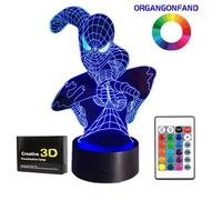 Spiderman Lampe de nuit super héros 3D, Lampe LED USB Veilleuse Illusion, 16 Couleurs Changeantes avec Télécommande