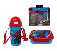 Spiderman Marvel Set déjeuner pour enfants gourde 500 ml avec bandoulière et porte-goûter 800 ml sans BPA pour l'école et les sorties