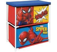 ARDITEX - Étagère pour enfants avec 3 bacs en tissu de Marvel Spiderman - Structure en métal et bacs en polyester - 53x30x60 cm - Bleu et rouge