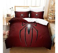 Spiderman Parure De Lit Imprimée En D Pièces, Housse De Couette En Polycoton Douce Et Confortable, Avec Housse De Couette À Fermeture Éclair Dissimul