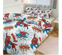 Spiderman Print Bedding Set Motif Couette Cove Set 3 Pièces 1 Housse De Couette Et 2 Taies D’oreiller Pour Femmes Hommes 140*200cm