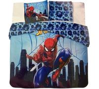 SPIDERMAN- SPIDER-MAN PARURE DE LIT DOUBLE- HOUSSE DE COUETTE 240X220 CM + 2 TAIES - 65X65 CM-NEUF-COTON. BLEU.