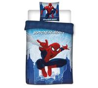 Spiderman Web Housse de Couette 140x200 + Taie 65x65 Polycoton | Parure de lit réversible 1 personne | Polycoton séchage rapide Oeko-Tex | Marvel officiel | Garçon | Cadeau | Idée cadeau