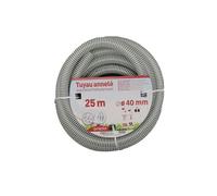 SPIDO Tuyau PVC Armé Souple - 25m - Ø 40 mm - Flexible Renforcé à Spirales pour Aspiration et Refoulement