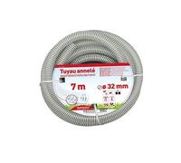 SPIDO Tuyau PVC Armé Souple - 7 m - Ø 32 mm - Flexible Renforcé à Spirales pour Aspiration et Refoulement