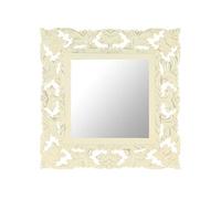 vidaXL Miroir sculpté 50 cm - Bois blanc