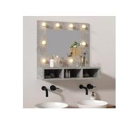 VidaXL Armoire à miroir LED - Gris béton