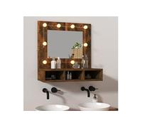 vidaXL Armoire à miroir avec LED 60x31,5x62 cm Chêne fumé 820454