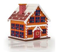 Spielwerk® Calendrier de l'Avent en Bois 'Maison en Pain d'épices' | Avec 24 boîtiers tiroirs individuels à remplir de chocolats, Déco de Noël Intérieure, Déco Sapin, Idée Cadeau