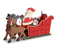 Spielwerk® Calendrier de l'Avent en bois réutilisable 'Traîneau du Père Noël' 24 tiroirs à remplir individuel Déco Noël intérieur