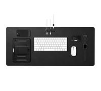 Spigen Tapis de Bureau avec Aimant Intégré pour Organisateur de Câbles | Sous-main en Cuir PU Végan, Tapis Souris XXL Imperméable avec Base en Gomme Antidérapante - Noir