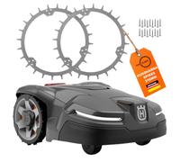 Spikes pour robot tondeuse Husqvarna Automower - En acier inoxydable - Découpe au laser - 18 vis de précision - Aide à la traction pour robot à gazon (215 mm)
