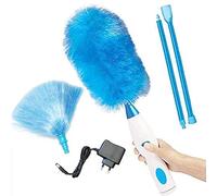 Spin Duster TX- Plumeau éLectrique, Rotatif Bleu à 360 ° Dépoussiéreur électrique, Brosse De DéPoussiéRage Multifonction à Piles, Antistatique Et RéTractable sans Angle Mort (Rechargeable)