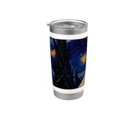 Spinone Italiano Chien Van Gogh Nuit étoilée Gobelet isotherme en acier inoxydable double paroi