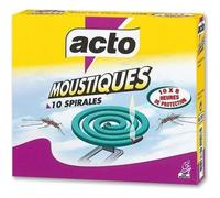 Acto Spirales anti-moustiques - Prallethrine - 10 spirales + 2 supports - Protection 8h